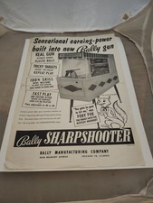1961 Bally Sharpshooter Arcade FLYER Vintage Original Rare VHTF 9 3/4 × 14 3/8 picture