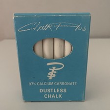 Vintage Chalk Plus Dustless White  Chalk Made in France 12 New Sticks in Box picture