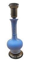 Antique Wedgwood Light Blue Jasperware Table Lamp England Jasperware Stoneware picture