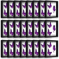 24 Pack 5x7 Bulk Shadow Box Display Case Wood Picture Frame,Black picture