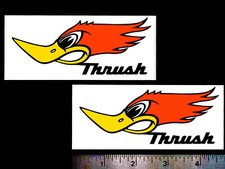 THRUSHGlasspack Mufflers - Set of 2 Original Vintage 70's Racing Decal/Stickers picture