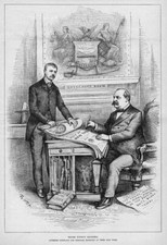 THEODORE ROOSEVELT AND GOVERNOR CLEVELAND AT WORK REFORM WITHOUT BLOODSHED NAST picture