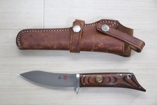 Vintage AL MAR #8505 Gunstock V AUS-8 Fixed Blade Knife Leather Sheath Seki  O87 picture