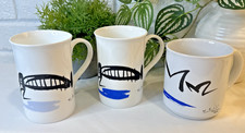 Vtg 1997-1999 Weiss Art Australia Opera House Mugs Peter Weiss Lot of 3 Abstract picture