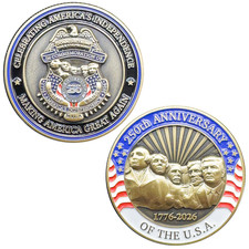 BL15-4 250th Anniversary President Donald Trump Challenge Coin Mount Rushmore 17 picture