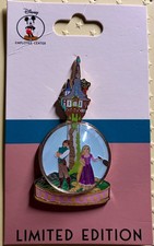 Disney DEC Tangled Snow Globe Pin Series LE 250 with Rapunzel Flynn Pascal Tower picture