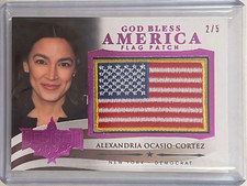 ALEXANDRIA OCASIO-CORTEZ #/D /5 2020 DECISION GOD BLESS AMERICA FLAG PATCH CARD picture