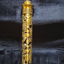 Ornate Brass Dragon Motif Buddhist Incense Holder Burner, Removable Top/Base picture