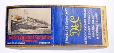 Vintage 1910's Steamer Detroit Cleveland Navigation Co. Buffalo Matchbook Cover picture