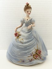 Vintage Josef Originals Blue Dress from The Prom Series Holding Pink Rose picture