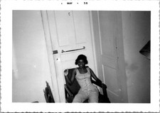 Sexy Foxy African American Woman Smoking Snapshot Risqué 1958 Vintage Photo picture
