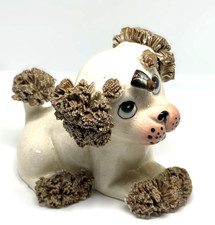 Lefton?  Spaghetti Poodle Bee on Nose Porcelain Figurine Sitting Dog picture
