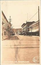 Marshfield Oregon RPPC Street View early 1900s Business District picture