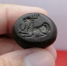 Unique Antique   Stunning  Near Eastern Jasper  Stone Intaglio Seal  Stone Bead picture
