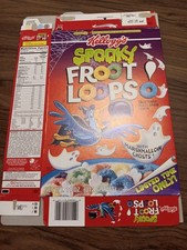 1997 Kellogg’s SPOOKY Froot Loops W/marshmallow Ghosts Vintage Empty Cereal Box picture