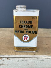 Vintage TEXACO Chrome & Metal Polish 8oz Metal Can FULL Gas Advertising picture