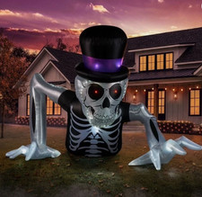 19 FT COLOSSAL SKELETON GROUNDBREAKING AIRBLOWN LIGHTED YARD INFLATABLE picture