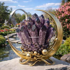 800G Rare Dark Amethyst Cluster Rough Geode Crystal Healing Gemstones Home Decor picture