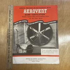 Vintage Aerovent Barn Ventilation Fan Agricultural Advertising Catalog Brochure picture