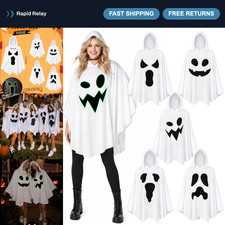 5 Pcs Glow-in-the-Dark Halloween Ghost Ponchos Family Costumes for Adults & Kids picture
