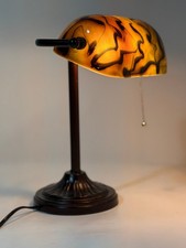 Vintage Table Lamp with Swirled Glass Shade - Home Decor - Used Condition picture