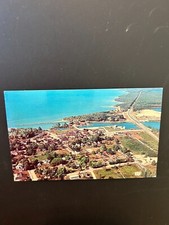 Elk Rapids Michigan aerial view hwy 31 going North 1965 postcard picture