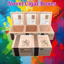 Lot of 5 Liga Privada T52 Robusto Empty Wooden Cigar Boxes 6.25x6.25x4.25 picture