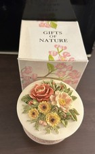 Handcast Designs Ltd ceramic -3D floral trinket box New with box picture