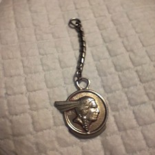 Vintage 1955 Pontiac Indian Head Dealership Promotional Keychain picture