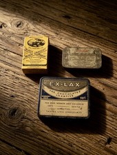 Vintage Laxative Lot Ex-Lax Tin Black Draught Box Fenslar Cold Breakers picture