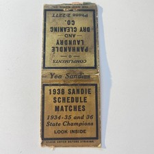 Amarillo TX High School Sandies Football 1938 Schedule Matchbook Cover MB111-6 picture