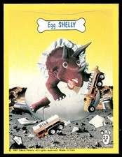 Egg Shelly Dinosaur 1987 Wacko-Saurs Sticker Card #23 (NM) picture