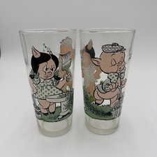 Vintage Pepsi Collector Series Glass Petunia & Porky Pig Warner Bros 1976 Set 2 picture