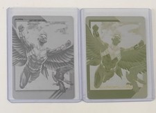 2015 UD Marvel Fleer Retro Falcon Set of 2 Printing Plates Base Yellow & Black picture