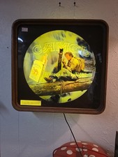 VTG Joe Camel 1982 Faux Wood Frame Motion Lighted Bar Sign Man Cave (15
