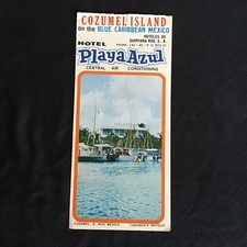 1960’s COZUMEL Island MEXICO HOTEL PLAYA AZUL Joaquin’s Hotels Foldout Brochure picture