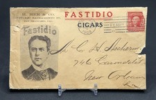 Scarce Early 1908 FASTIDIO CIGARS Advertising Cover H. BIER & CO. Postmarked picture