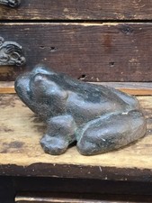 Antique Cast Iron Frog - ORIGINAL 1900 - 1920's CAST IRON FROG DOORSTOP picture