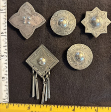 Vgt Lot of 5 SIlver Covers SW Native Design (Non-American) - Not Marked picture