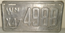 SUPER RARE 1947 WASHINGTON STATE MOTORCYCLE LICENSE PLATE picture