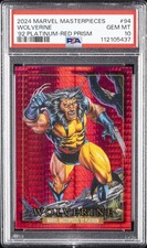 2024 UD MARVEL MASTERPIECES '92 PLATINUM RED PRISM #94 WOLVERINE 297/492 PSA 10 picture
