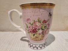 Pulchritudie Coffee Mug Roses, Butterflies, Gold, Trim California LA VTG picture