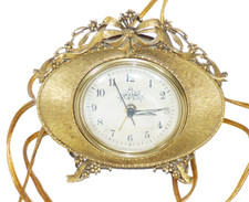 ANTIQUE MATSON GOLD TABLE CLOCK TESTED AND WORKS picture