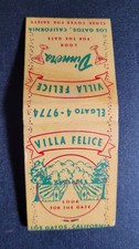 1940s Villa Felice Los Gatos, Ca Matchbook Match Cover picture