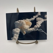 PHOTO AFTERMATH OF SPACE SHUTTLE CHALLENGER EXPLOSION 1986 3.5X5  picture