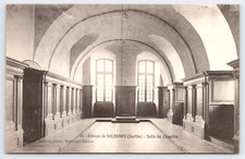 Vtg Postcard Abbaye de Solesmes Sarthe Salle du Chapitre France Room picture