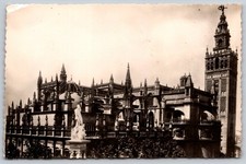 Vintage Sevilla Cathedral Postcard with Giralda Tower Spain A338 picture