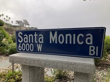 Vintage ROUTE 66 Santa Monica Bl  Porcelain 