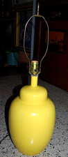 Vtg Large IMPERIAL YELLOW Chinese Ginger Jar Lamp Glazed Ceramic 29.75