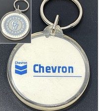 Vintage Chevron Oil Gas Collectible Key Ring Round Keychain Chevron University picture